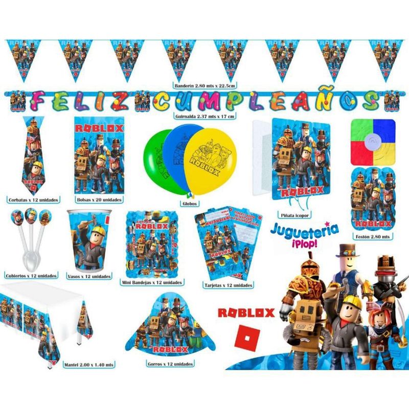 GENERICO - Kit piñata roblox decoracion completa