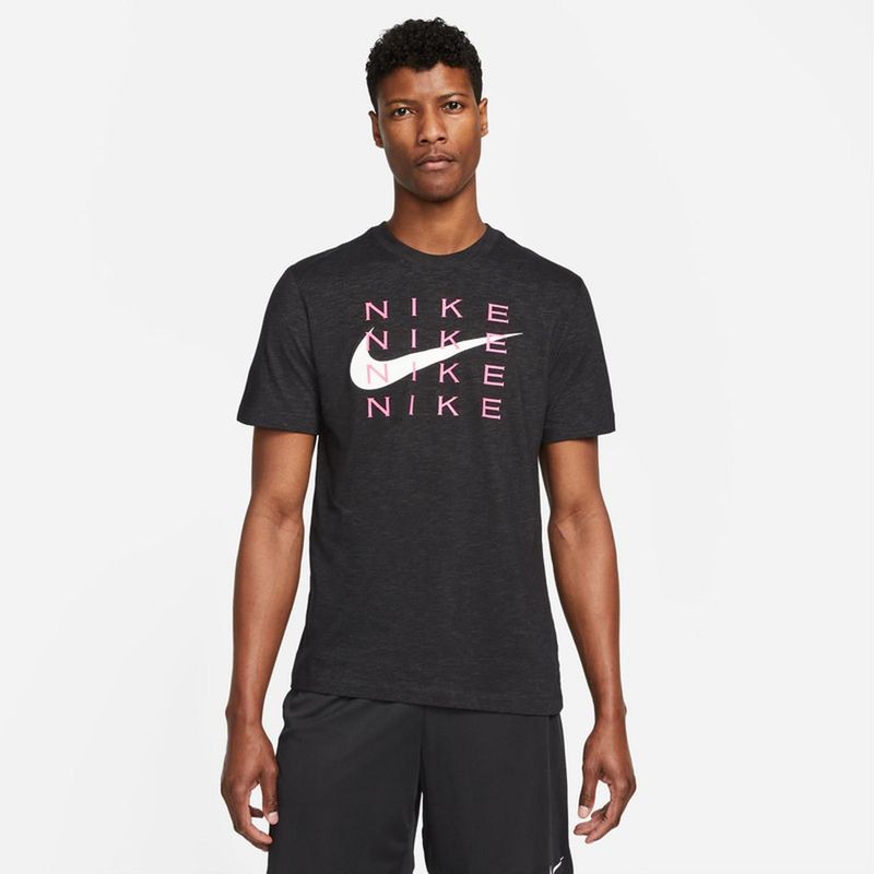 NIKE - Camiseta Hombre Nike Dry-Fit Tee Slub High Brand Read - Negro.