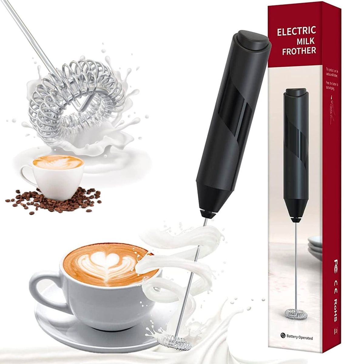JAYSTORE - Batidor Espumador Eléctrico De Leche Huevos Café Capuccino Mezclador