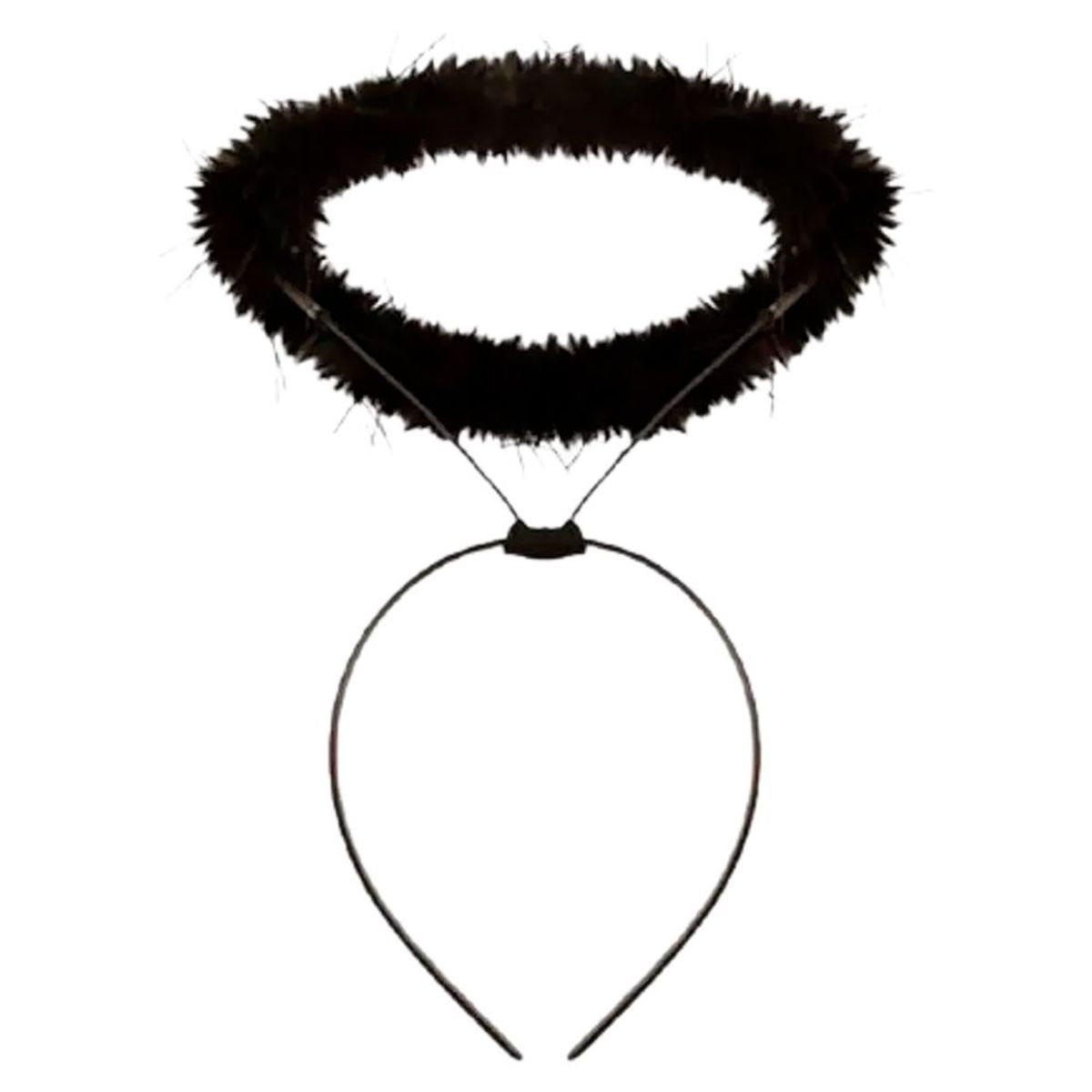 GENERICO - Diadema Aureola Ángel Negro Disfraz Halloween chica