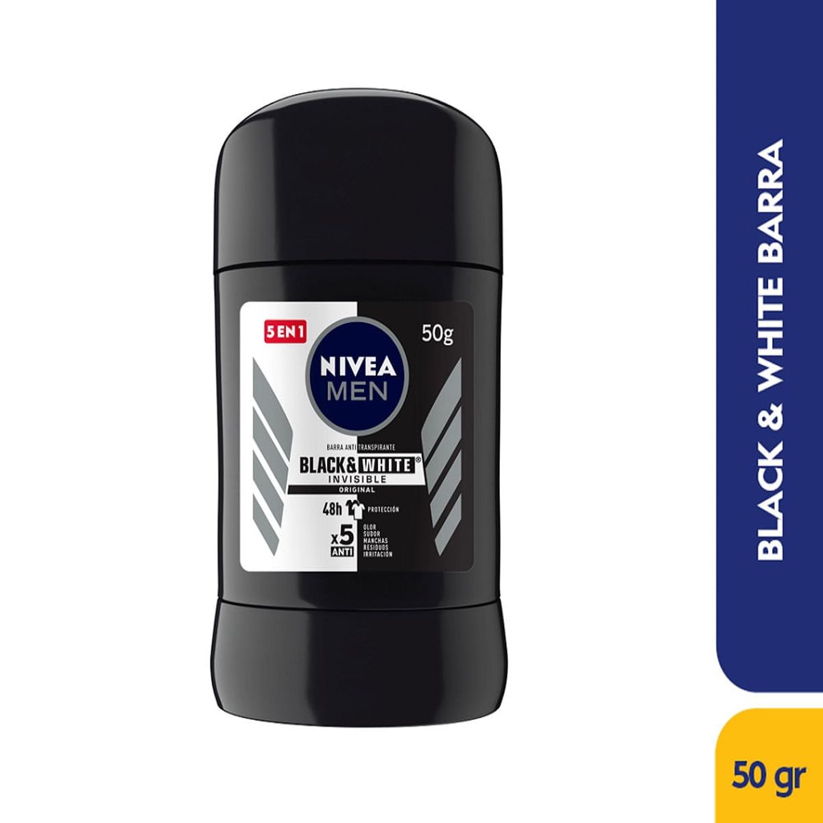 NIVEA - Desodorante Barra Nivea Men Invisible Black &  White X 43g