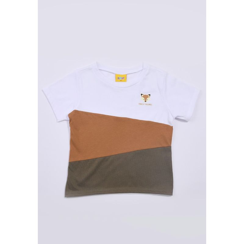 BABY PLANET - Camiseta Blanca En Bloques Para Bebe Niño Baby Planet