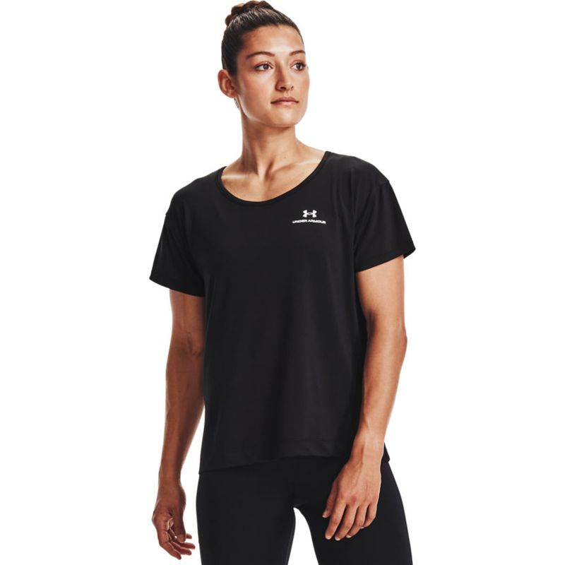 UNDER ARMOUR - Camiseta Mujer Under Armour RUSH ENERGY CORE Negro UNDER ARMOUR.