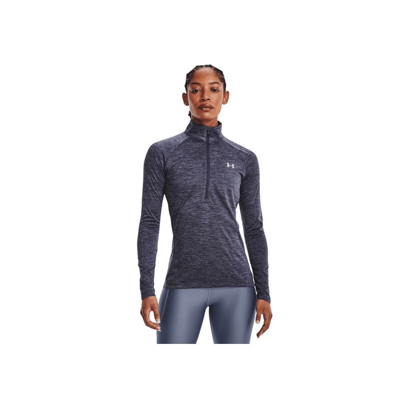 UNDER ARMOUR - Camiseta Mujer Under Armour TECH HLF ZIP - TWIST Gris UNDER ARMOUR