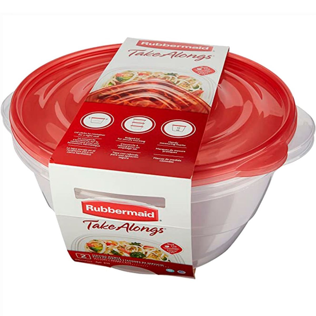 RUBBERMAID - Set Envases Plásticos X2 Rubbermaid Portacomidas 298 ml