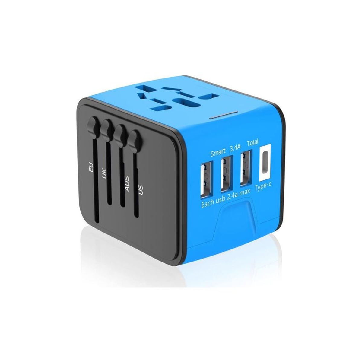 GENERICO - Adaptador enchufe universal de viaje usukeuau usb-c + usb