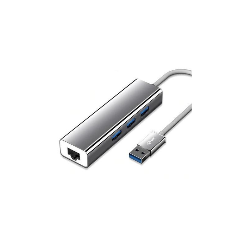 GENERICO - Adaptador de red usb 3.0 a rj45 ethernet + hub 3.0 multipuer