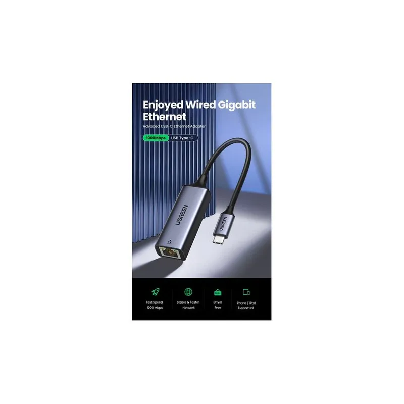 UGREEN - Adaptador de red ugreen usb tipo c a rj45 1000m pc mac celul