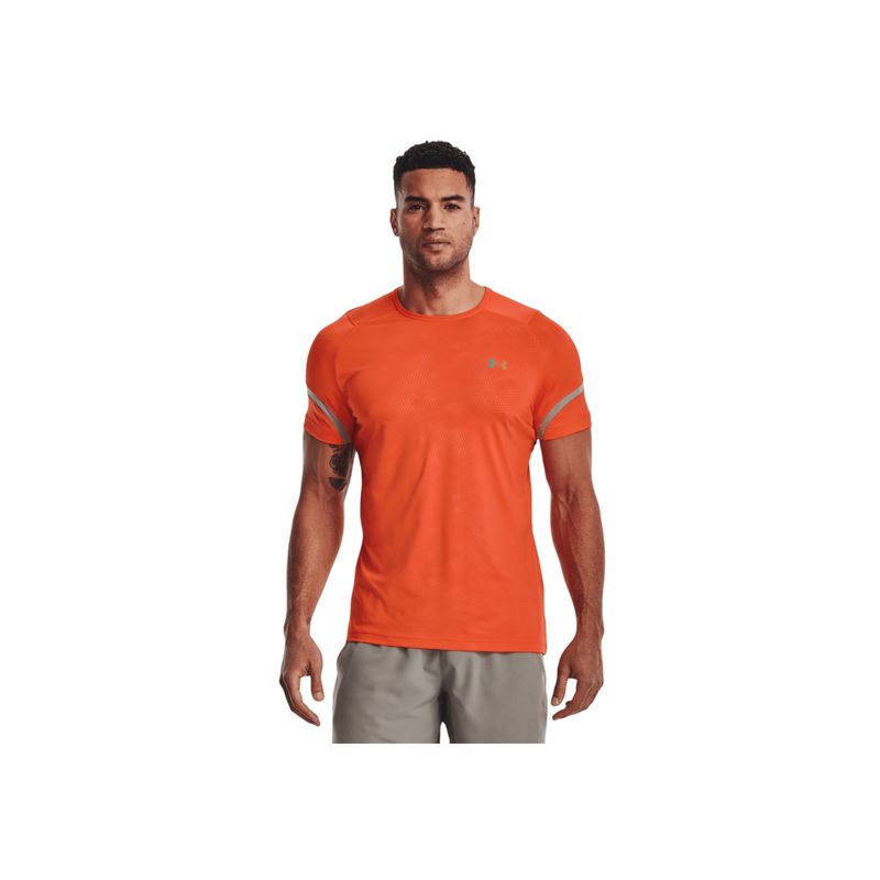 UNDER ARMOUR - Camiseta Hombre Under Armour RUSH EMBOSS SS Naranja UNDER ARMOUR.