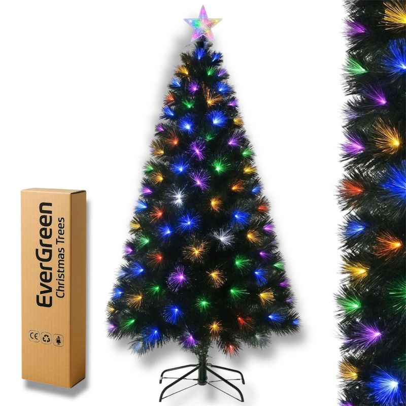 EVERGREEN - Árbol navidad de fibra optica tupido de 210 cm importado