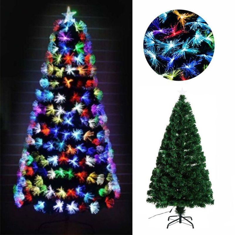 EVERGREEN - Árbol navidad de fibra optica tupido de 180 cm importado