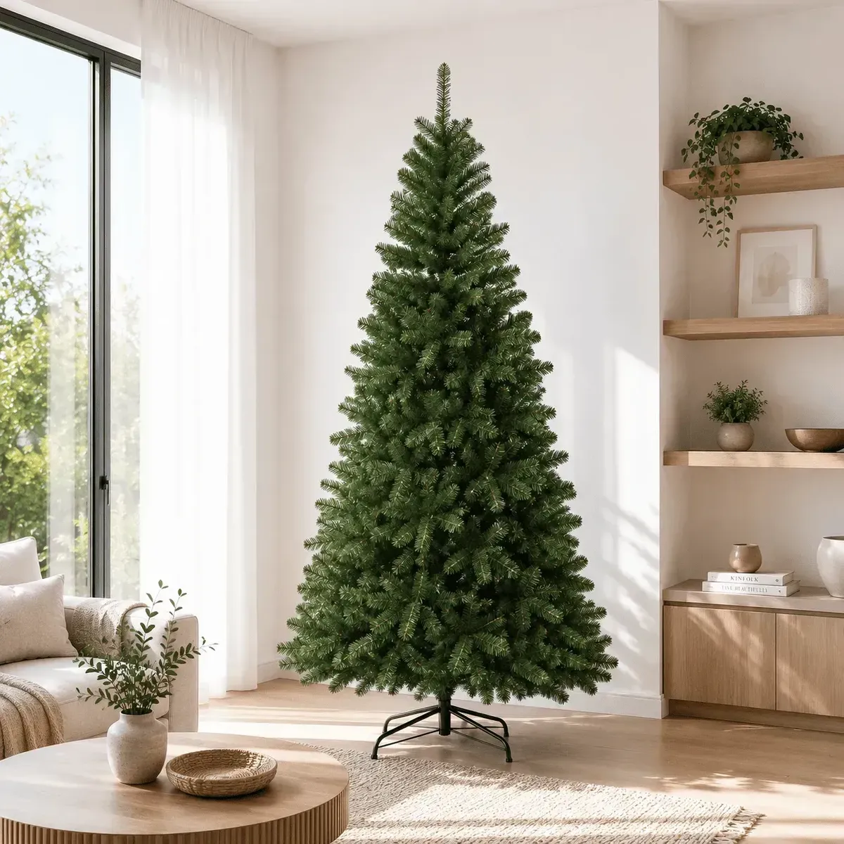 EVERGREEN - Árbol de navidad Evergreen 210 cm verde con luces Led-