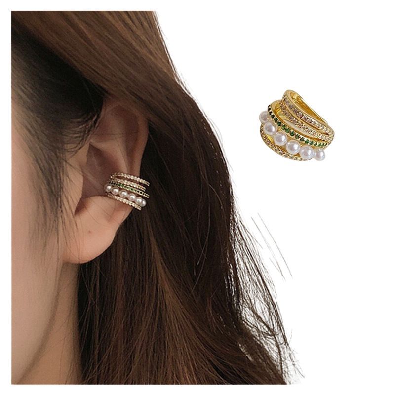 GENERICO - Arete Ear Cuff Simulador Líneas Verdes_.