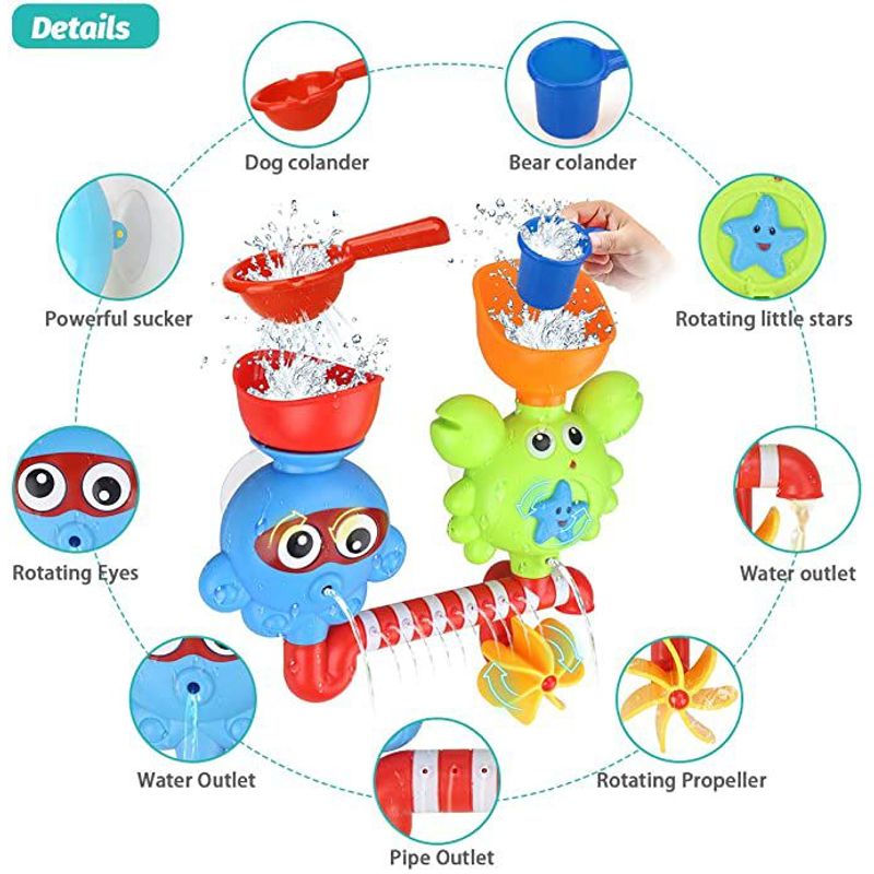 MUEBLESYA - Juguete De Baño -2 Caras se mueven con Agua -2 Años