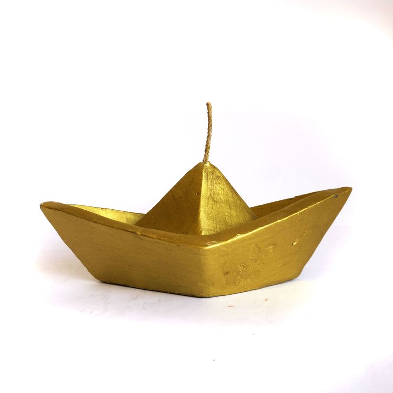 EGG PRODUCTOS DE PAZ - Vela Barco de Papel Dorado.