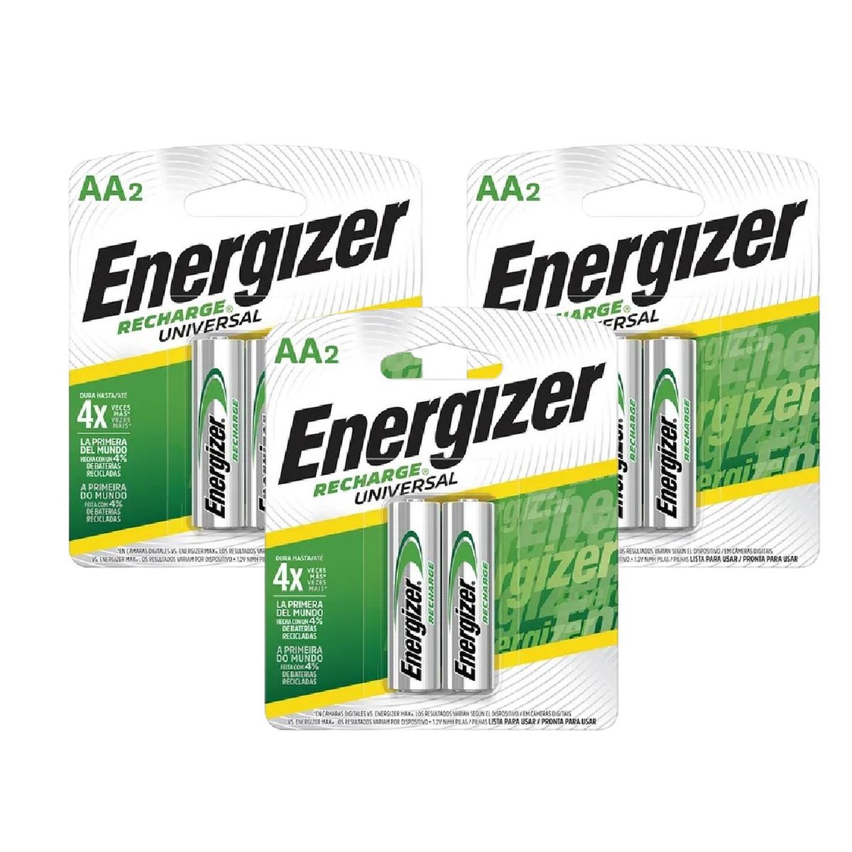 ENERGIZER - Pilas Recargables Energizer 2AA x3 Und (6 Pilas)