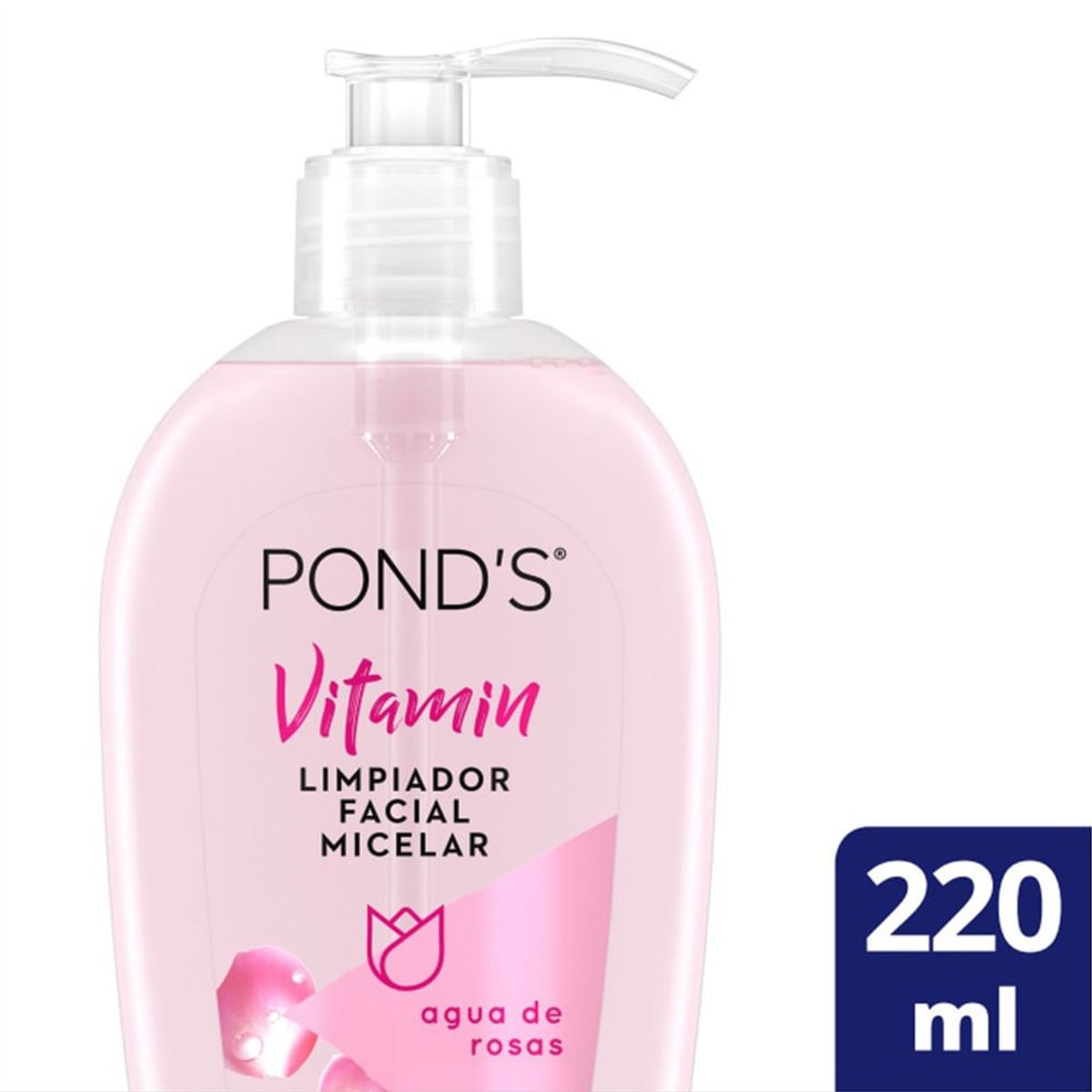 PONDS - Limpiador Facial Ponds Vitamin Agua De Rosas X 220ml