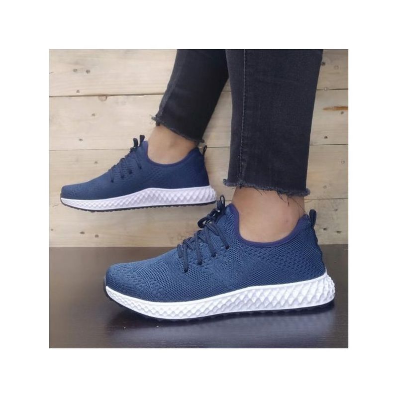 GENERICO - TENIS HOMBRE AZUL SUELA BLANCA