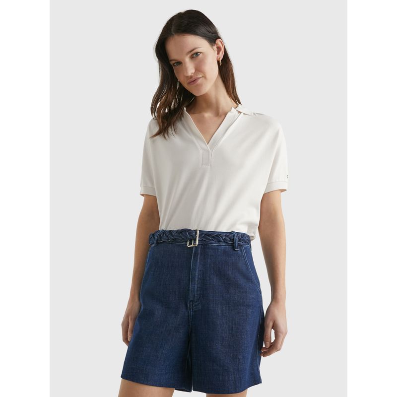 TOMMY HILFIGER - Polo Beige De Corte Amplio Para Mujer Tommy Hilfiger