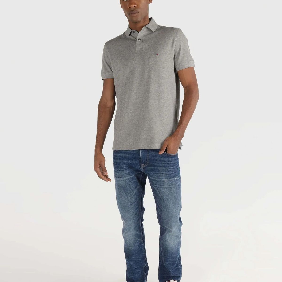 TOMMY HILFIGER - Polo Gris Clasica Para Hombre Tommy Hilfiger