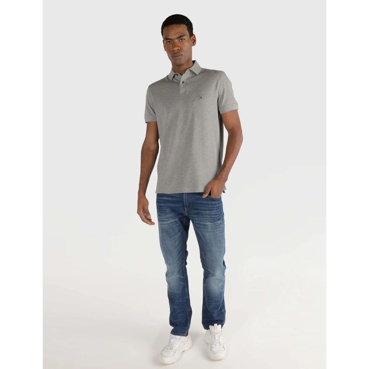TOMMY HILFIGER - Polo Gris Clasica Para Hombre Tommy Hilfiger