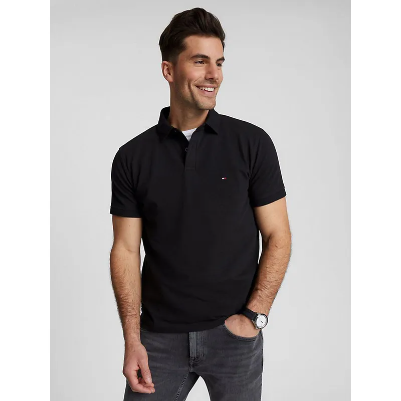 TOMMY HILFIGER - Polo De Ajuste Regular Hombre Negro Tommy Hilfiger