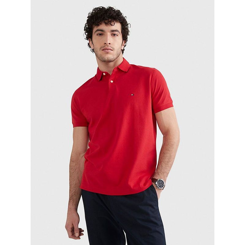 TOMMY HILFIGER - Polo De Ajuste Regular Hombre Rojo Tommy Hilfiger