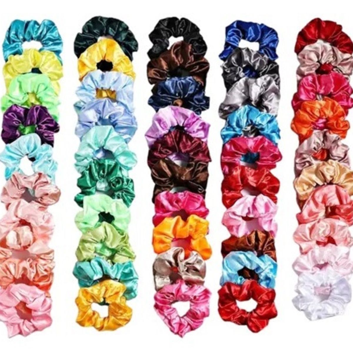 GENERICO - Scrunchies De Satín Kit X6 Bambas Cuidado Del Cabello Moñas