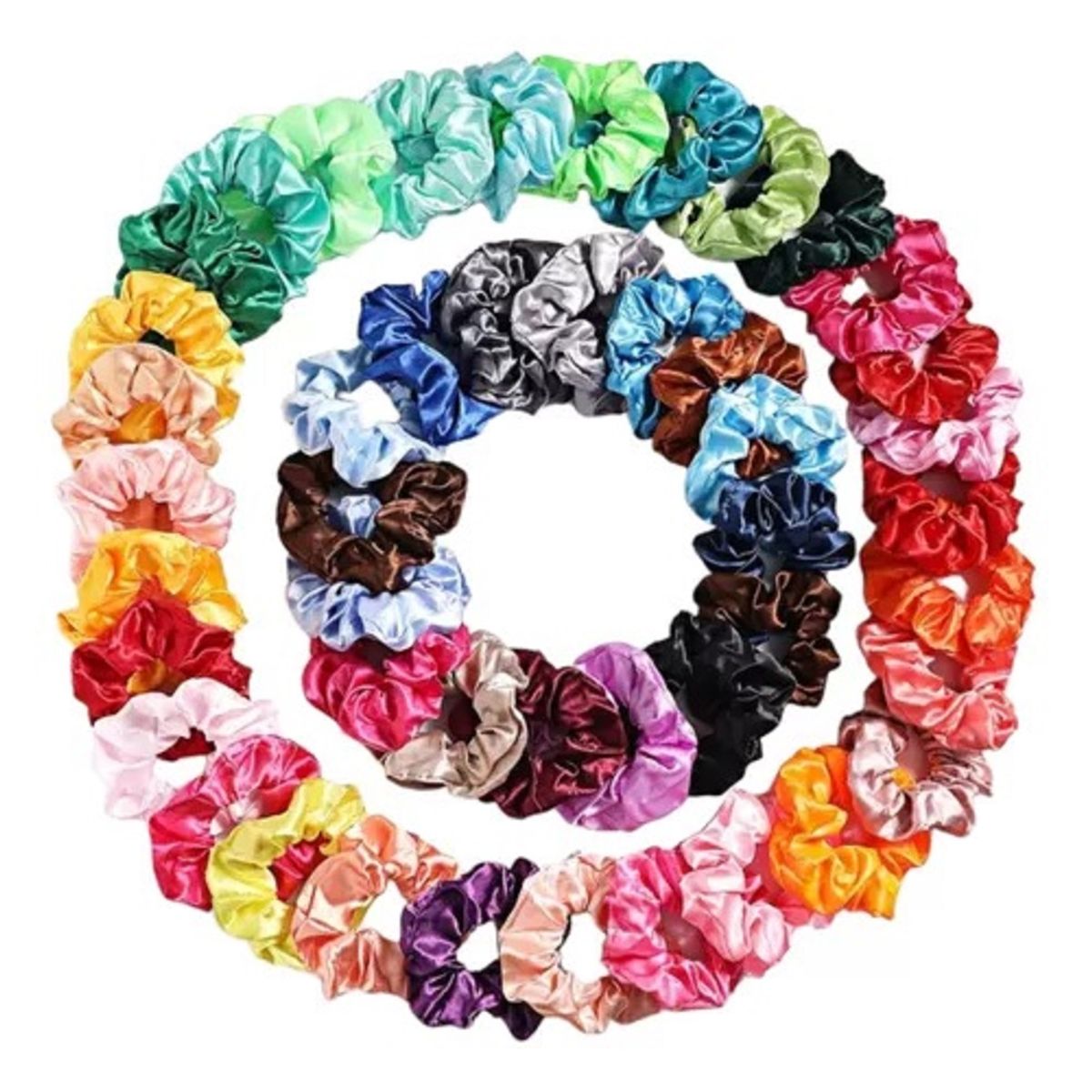 GENERICO - Scrunchies De Satín Kit X12 Bambas Cuidado Del Cabello