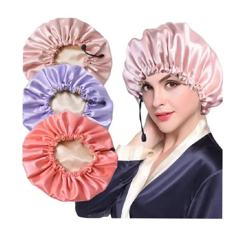GENERICO - Gorro De Satín Para Dormir Set X3 Unds Doble Faz Ajustable