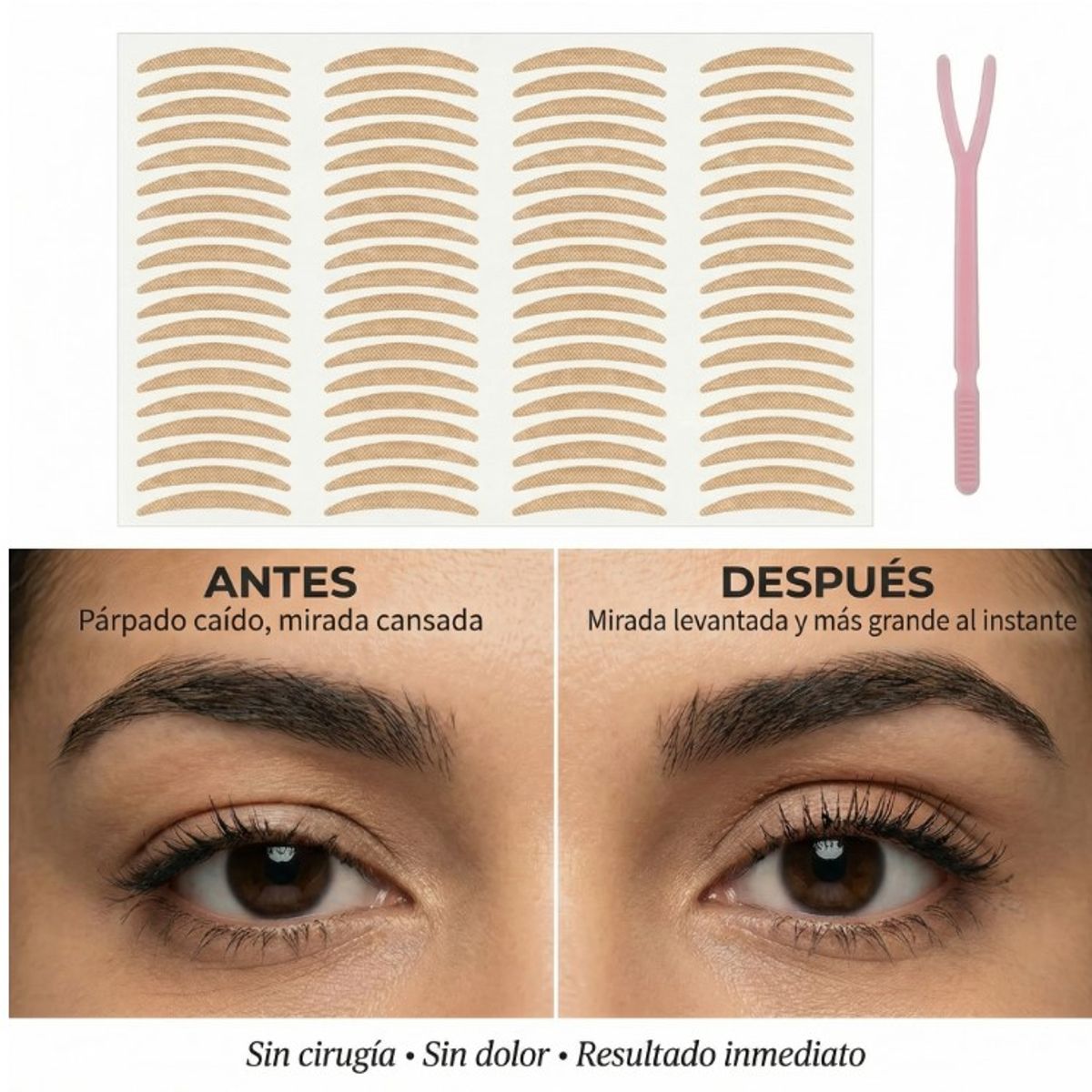 GENERICO - Tiras adhesivas levanta parpados color piel