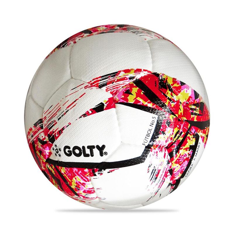GOLTY - Balón Fútbol Golty Compet Cosido A Mano No.5-Blanco/Rojo