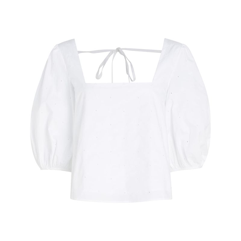 TOMMY HILFIGER - Blusa Con Monogramas Th Mujer Blanco Tommy Hilfiger
