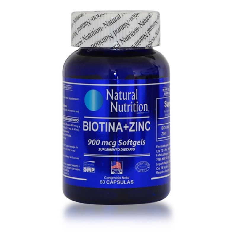 NATURAL NUTRITION - Biotina 900 Mcg Nat Nutrition X 60 Capsulas