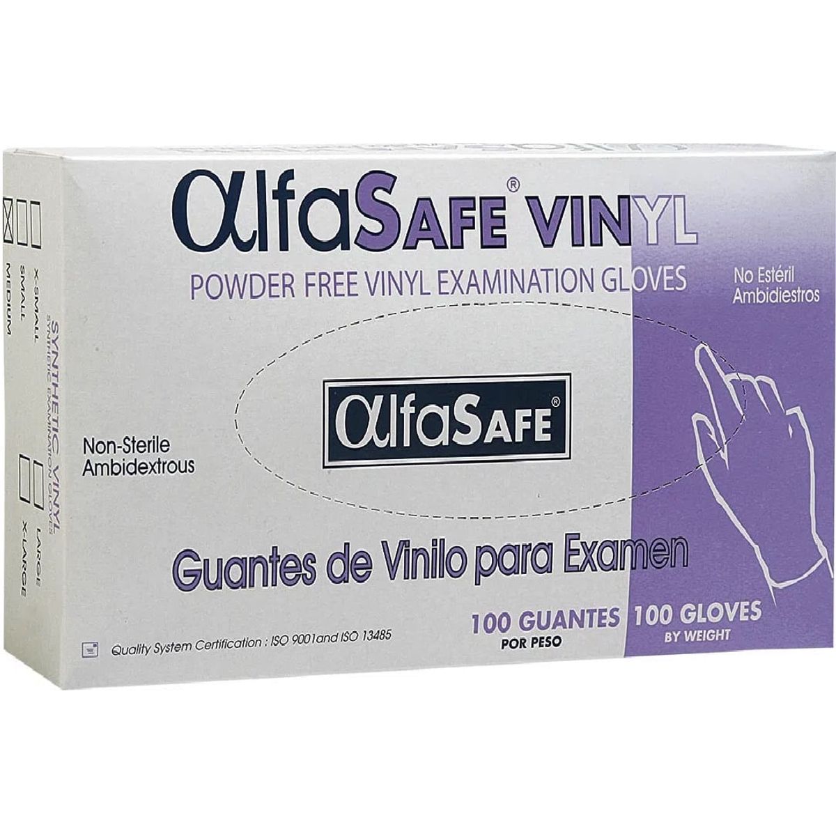 ALFA SAFE - Guantes Vinilo T.m Caja X 100und.siliconado
