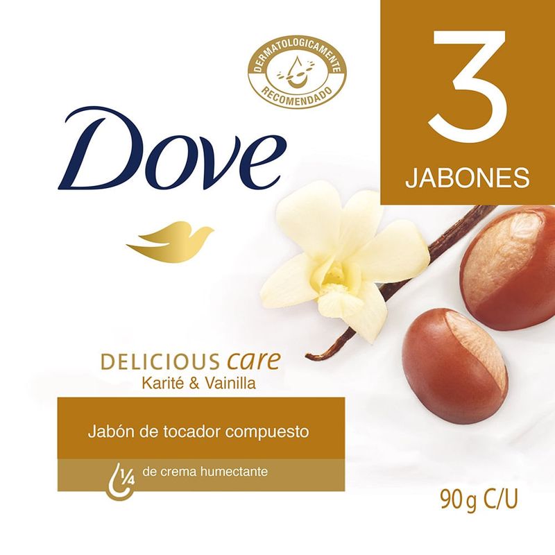 DOVE - Jabon Dove Delicious Care Karite Vainilla X 3und X 90g