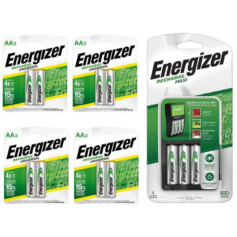 ENERGIZER - Cargador de Pilas MAXI Energizer + 8AA