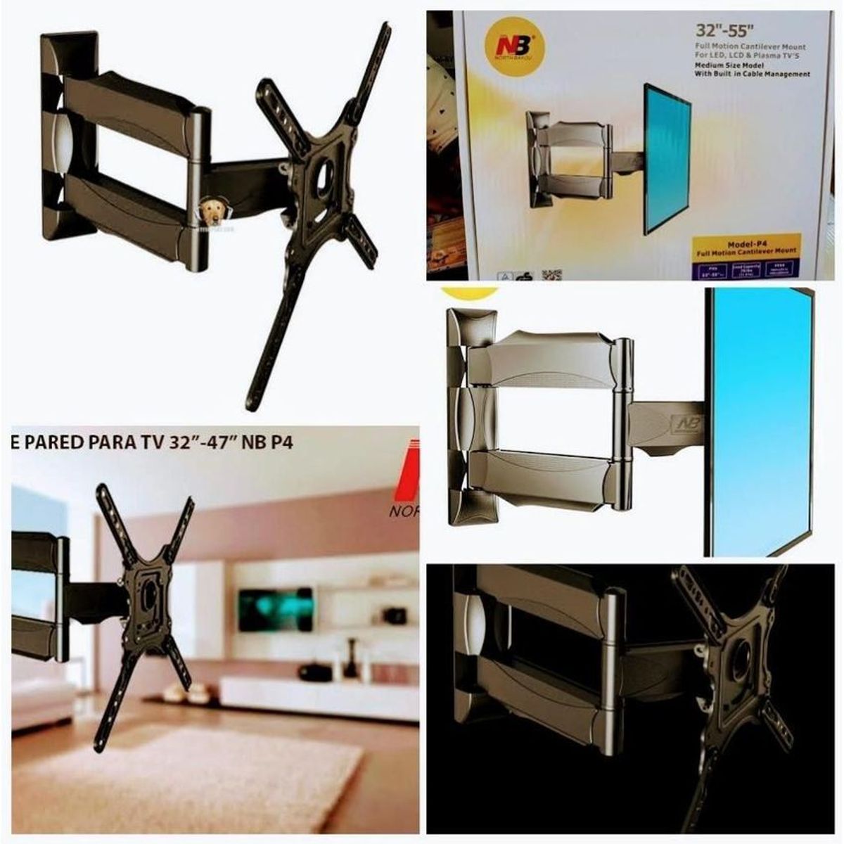 NORTH BAYOU - Soporte de pared tv 32-55 pulgadas north bayou nb p4
