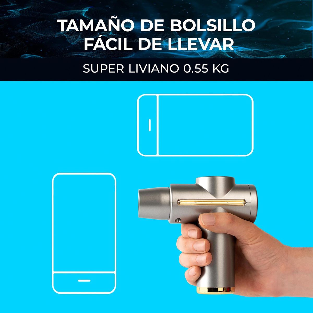 STYLE STARS - Pistola masajeadora de percusión, portátil masajeador 6 Vel