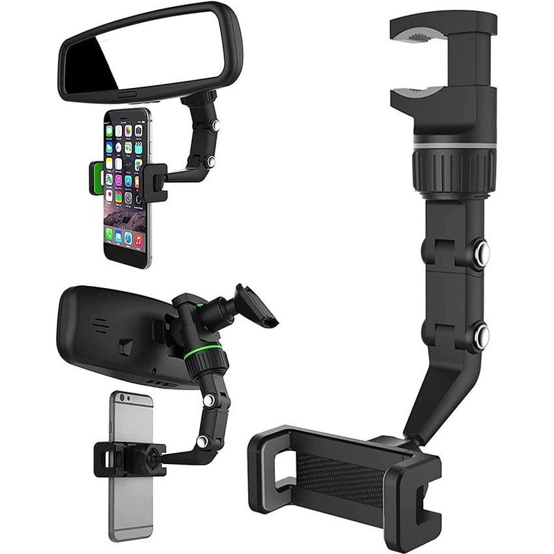 GENERICO - Soporte holder para celular multifuncional para espejo retrovisor