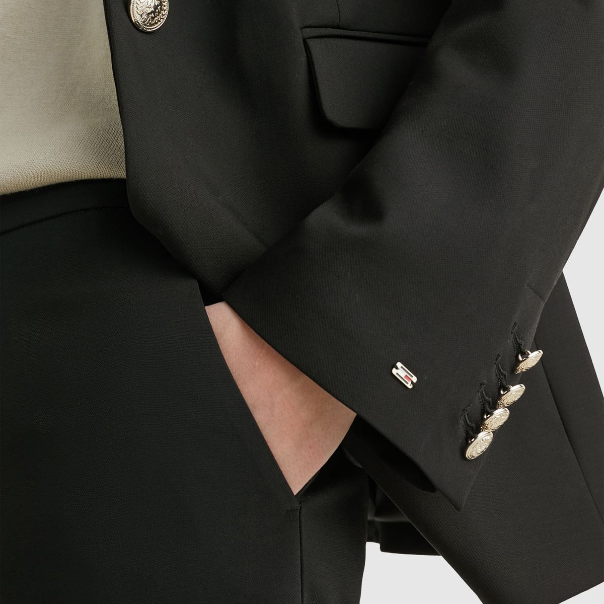 TOMMY HILFIGER - Americana De Traje Con Botonadura Sencilla Mujer Negro Tommy Hilfiger