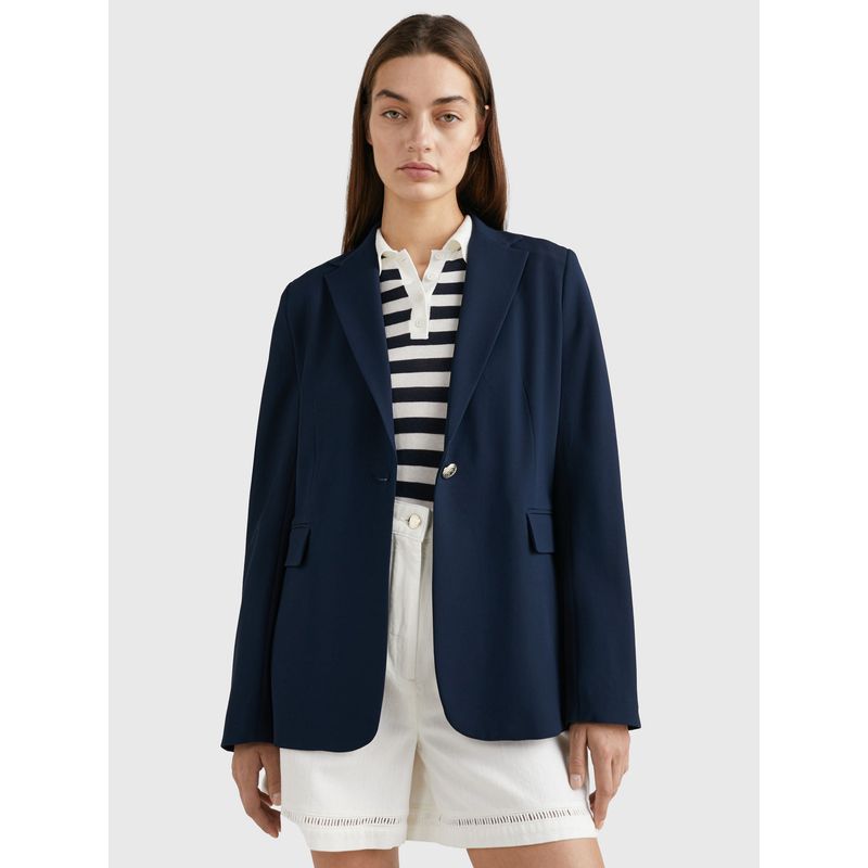 TOMMY HILFIGER - Americana De Traje Con Botonadura Sencilla Mujer Azul Tommy Hilfiger