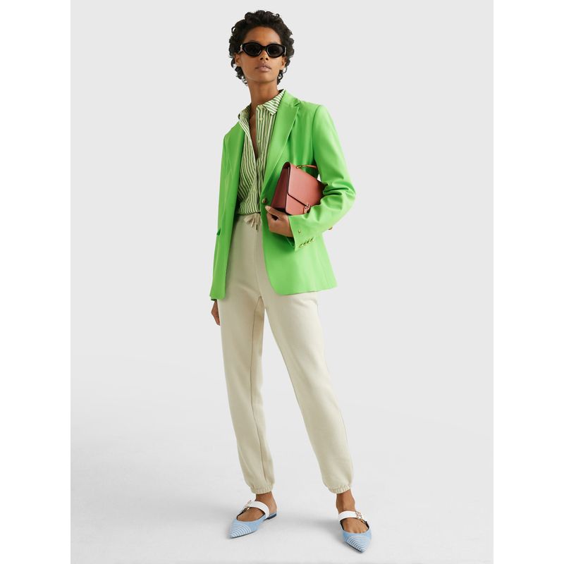 Americana De Traje Con Botonadura Sencilla Mujer Verde Tommy