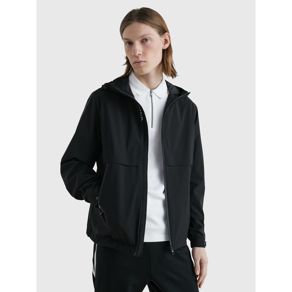 TOMMY HILFIGER - Chaqueta Th Protect Con Gorro Y Cierre Hombre Negro Tommy Hilfiger