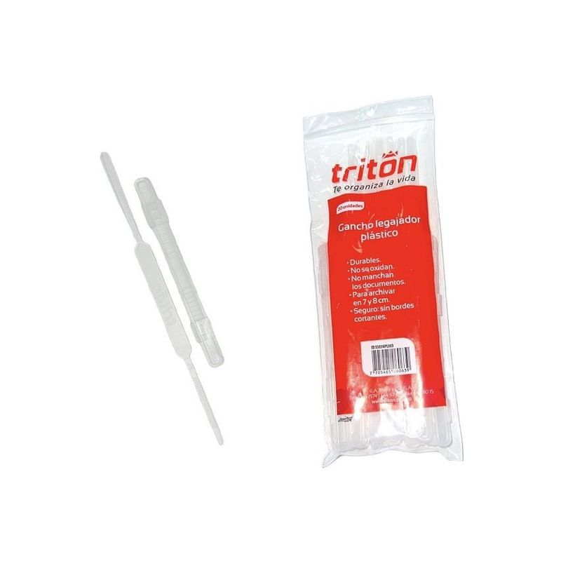 GENERICO - Gancho legajador plástico bolsa x 40 unidades triton