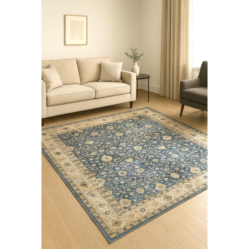 AMERICO SHOP - Tapete Decorativo Moderno 150x200 cm Diseño Elegante Azul