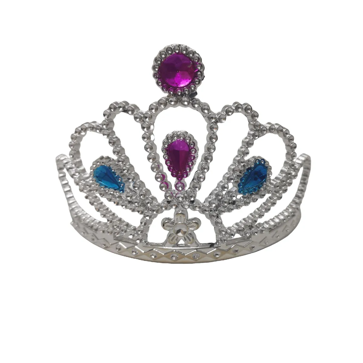 GENERICO - Set Corona  Cetro Plateado Princesa Reina Fiesta Halloween