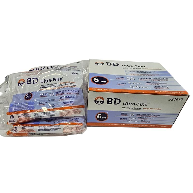 BD ULTRA FINE - JERINGA DE INSULINA BD ULTRA FINE 0,5 ML AGUJA 31G X 6MM