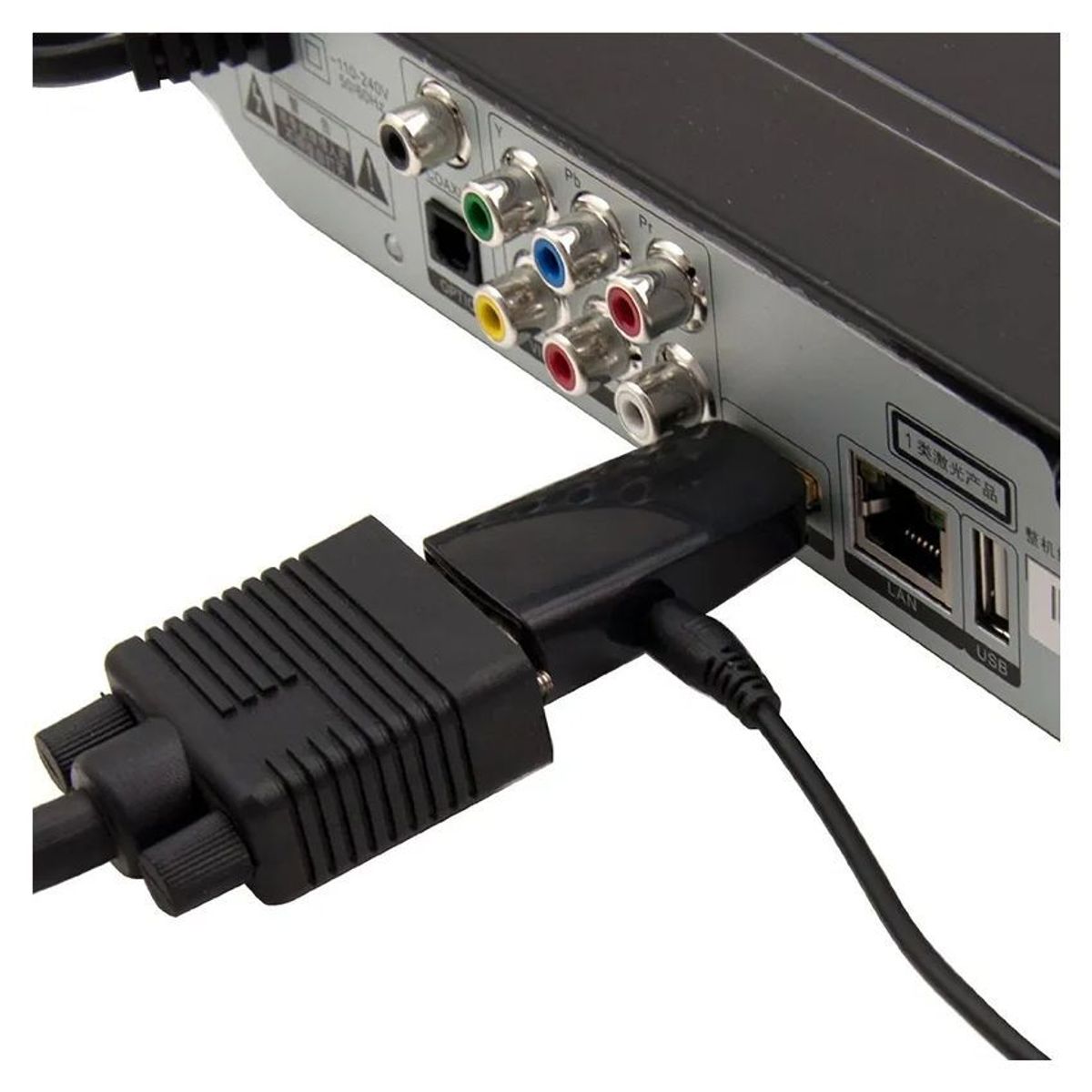 GENERICO - Adaptador convertidor hdmi a vga 1080p con audio stereo
