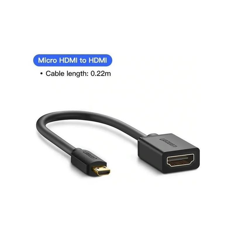 UGREEN - Adaptador cable micro hdmi  mini hdmi a hdmi 4k ugreen